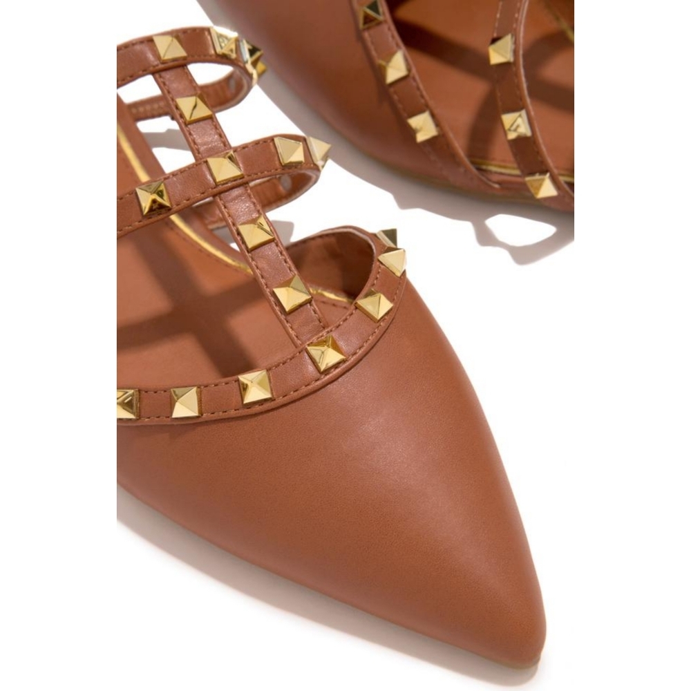𝙉𝙚𝙬 𝙄𝙣!🖤POINTED TOE FLATS - TAN - Picture 4 of 5